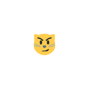 Cat face with wry smile